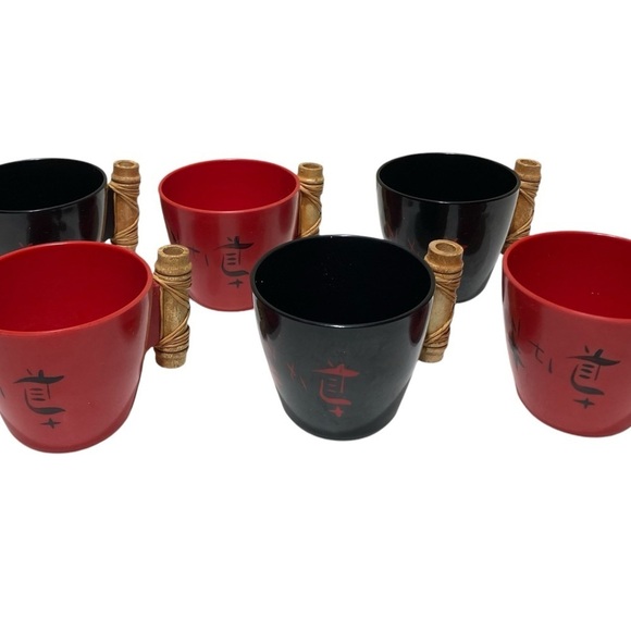 Rare Vintage MCM Acrylic Coffee Cup Set (6) - Picture 2 of 9